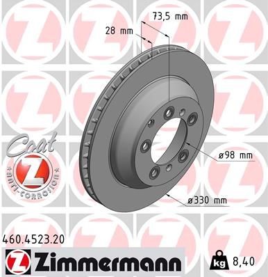 Bremseskive ZIMMERMANN 460.4523.20