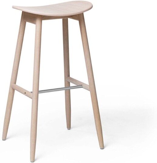 Massproductions - Icha Bar Stool H 750 Natural Beech Un-Upholstered Barstoler Chris Martin