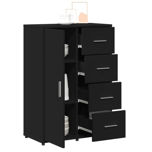 Skjenker 2 stk svart 60x31x84 cm konstruert tre
