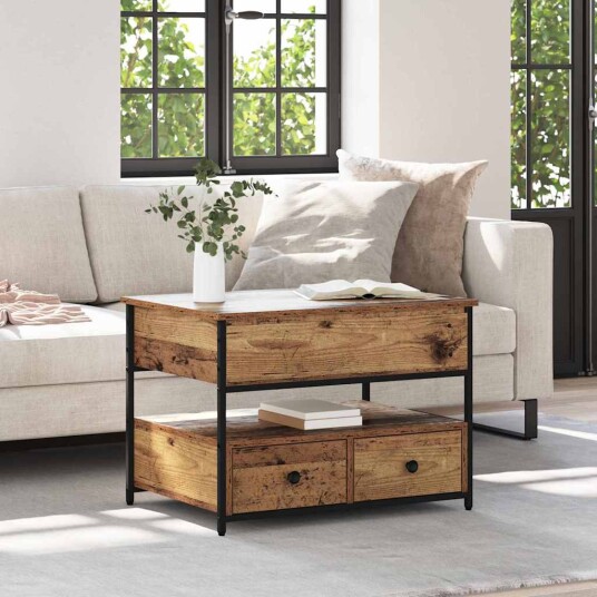 Kaffebord med skuff Gamle tre 70 x 50 x 54.5 cm Konstruert tre