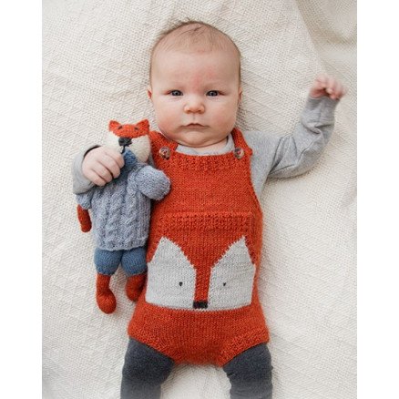 Baby Fox Onesie by DROPS Design Baby Bodystock Strikkeoppskrift Str Prematur 3 4 år