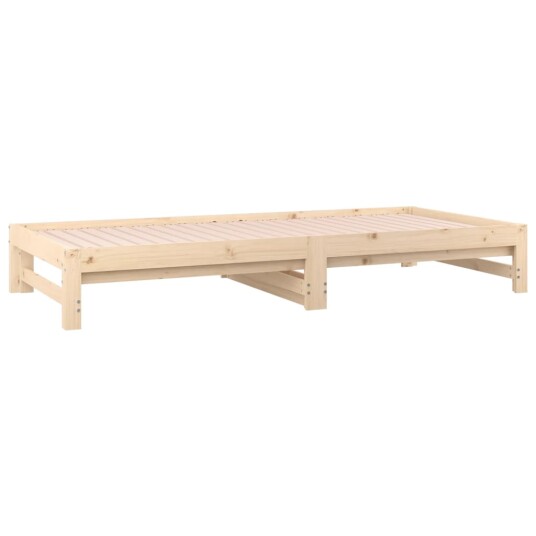 vidaXL Uttrekkbar dagseng 2x(90x200) cm heltre furu