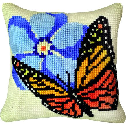 Permin Broderisett Butterfly stramaj med tråd 35x35cm