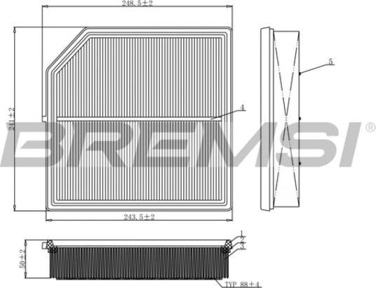 Luftfilter BREMSI FA1096 Luftfilter BREMSI FA1096