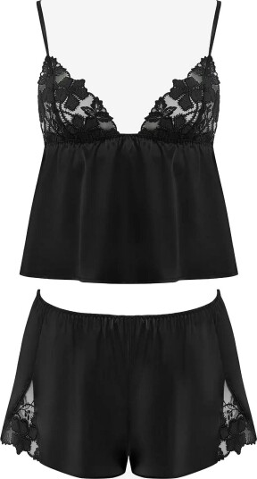 Bluebella Alara Luxury Satin Cami And Short Set   BLACK   38