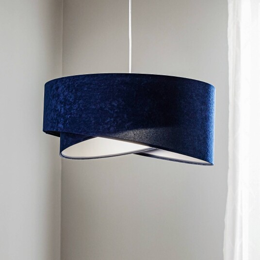 Maco Design Vivien pendellampe tofarget blå/sølv Maco Design Vivien pendellampe tofarget blå/sølv
