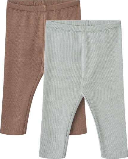 Wheat Leggings Rib 2 pack JuleSoft Rain Brown Wheat 1½ år 86 Leggings Blå Brun Grå