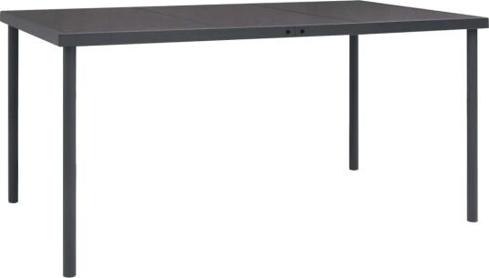  Utendørs spisebord antrasitt 150x90x74 cm stål