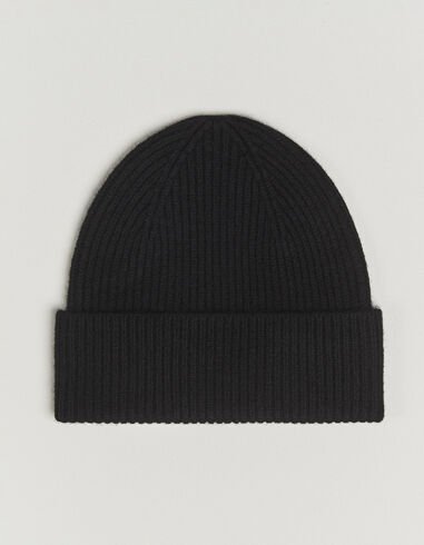 Amanda Christensen Rib Knitted Merino Wool Cap Black