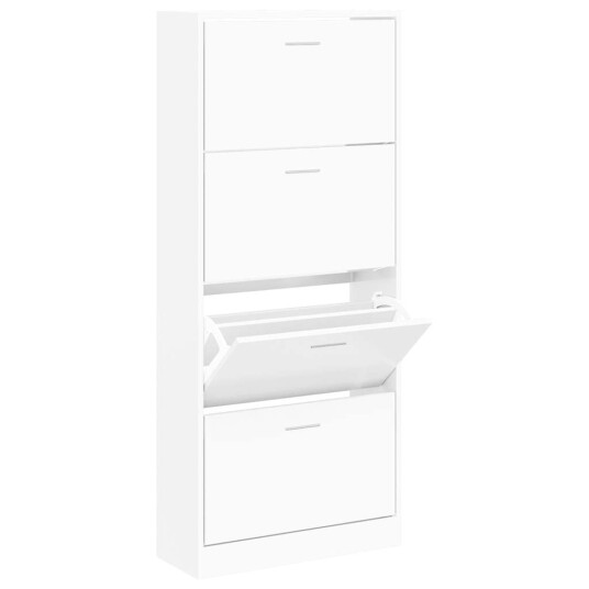 vidaXL Skoskap hvit 63x24x147 cm konstruert tre vidaXL Skoskap hvit 63x24x147 cm konstruert tre