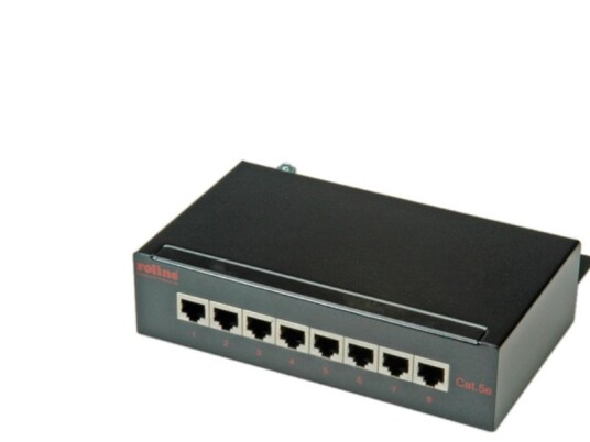 Roline Cat.5E Wall Mount Patch Panel 8 Ports Stp Black Sort 14 Cm 44 X 172 X 140 Mm Roline Cat.5E Wall Mount Patch Panel 8 Ports Stp Black Sort 14 Cm 44 X 172 X 140 Mm