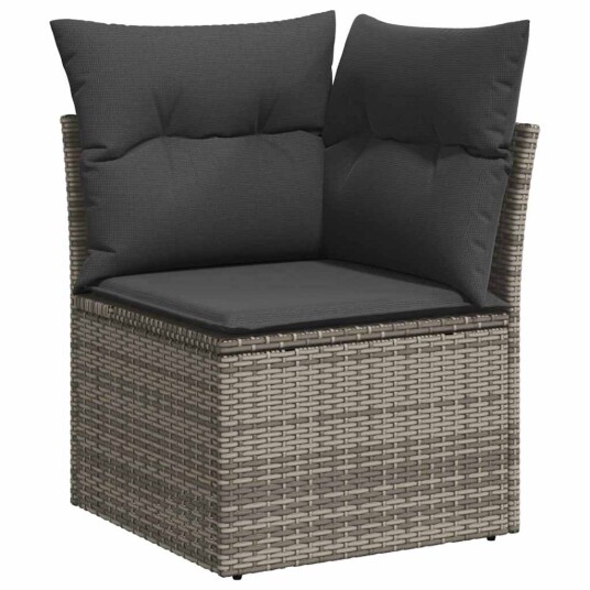 vidaXL Hagesofa Set 9 stk. Grå polyrotting