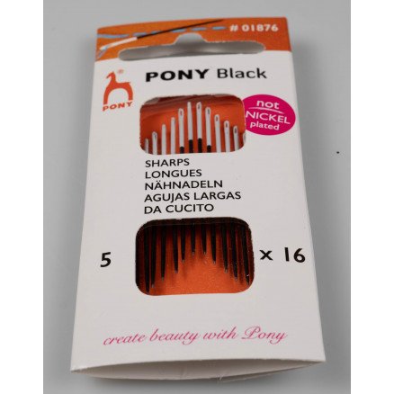 Pony Black synåler størrelse 5 16 stk Pony Black synåler størrelse 5 16 stk