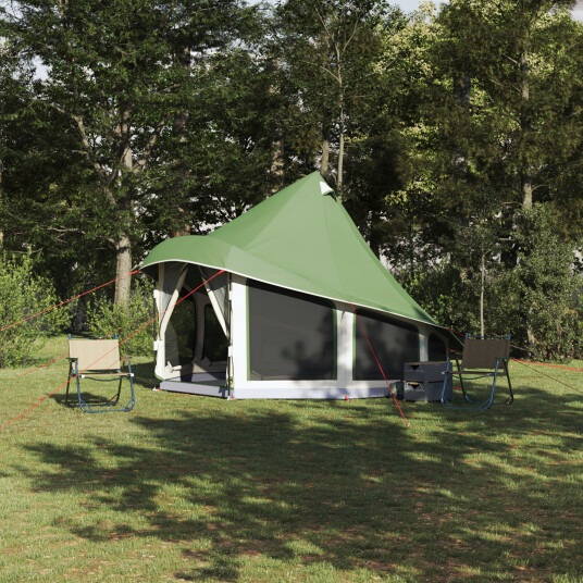 Tipi telt med tak med lagring grønn 404 x 370 x 270 cm taft