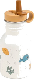 Done by Deer Drikkeflaske i rustfritt stål, Sea friends Beige