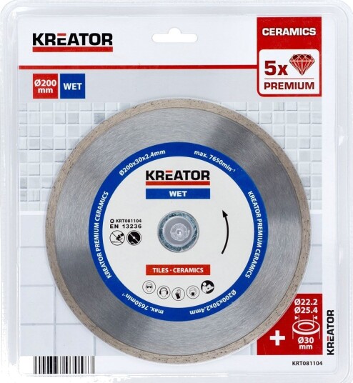 Diamantblader for fliser 200 mm PREMIUM Diamantblader for fliser 200 mm PREMIUM