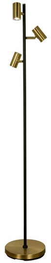 Aneta Lighting SYLINDER golvlampe 3-lys svart/messing 3 x 5W LED Aneta Lighting SYLINDER golvlampe 3-lys svart/messing 3 x 5W LED