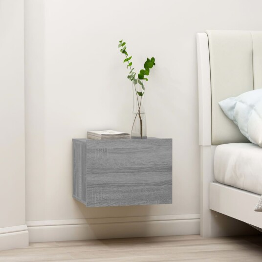 vidaXL Nattbord 2 stk grå sonoma eik 40x30x30 cm konstruert tre