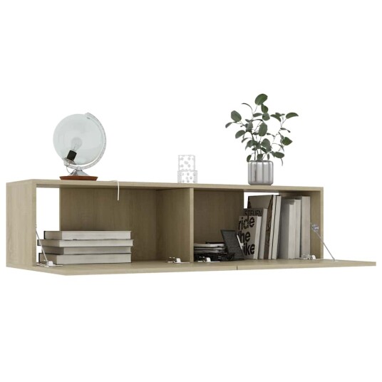 vidaXL TV-benk sonoma eik 120x30x30 cm sponplate