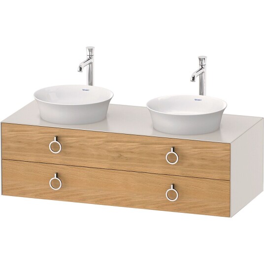 Duravit White Tulip Servantskap 2 skuf. 130x55x40,8 cm Eik/Nordisk Hvit Matt