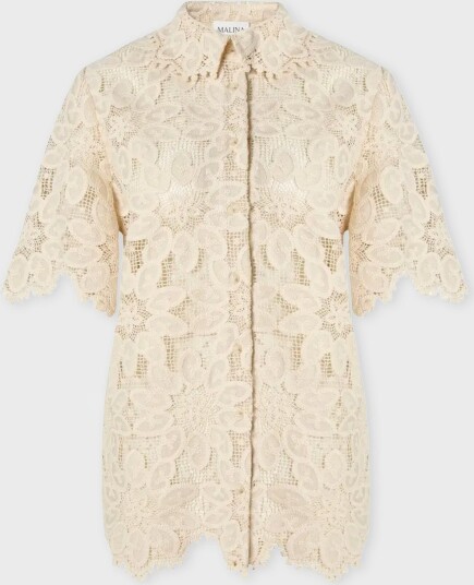 Malina Ari Guipure Lace Shirt   Cream   42