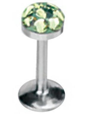 Labret med Glitrende Grønne Stener 1,2 x 8 mm