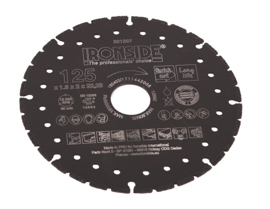 Ironside 201207 Kappeskive 125 x 22,23 x 1,8 x 2 mm Maskintilbehør & forbruk