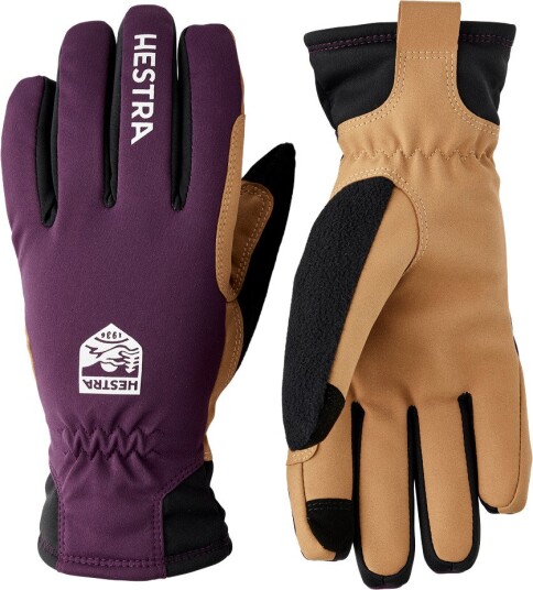 Hestra Women"s XC Primaloft 5 Finger Plum/tan 7