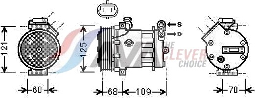 AVA COOLING SYSTEMS OLAK475 AC-kompressor AVA COOLING SYSTEMS OLAK475 AC-kompressor