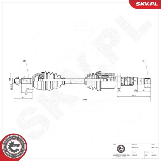 Esen Skv Drivaksel ESEN SKV 40SKV154