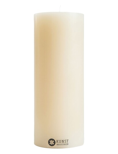 Kunstindustrien Coloured Handcrafted Pillar Candle - White - 7CM X 18CM