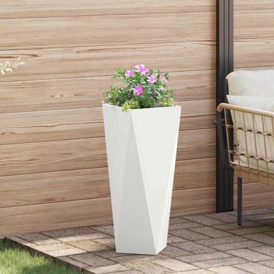 vidaXL Plantekassed Hvit 30 x 30 x 75 cm Stål