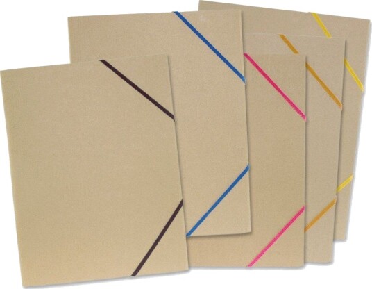Elastisk Mappe A4 I Naturlig Papp Laget Av 100 % Naturfarget Resirkulert Papir Med 5 Stk. Assorterte Farger Elastisk Mappe A4 I Naturlig Papp Laget Av 100 % Naturfarget Resirkulert Papir Med 5 Stk. Assorterte Farger