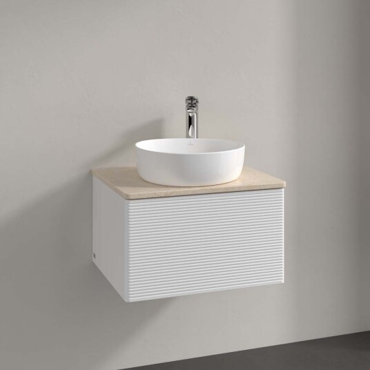 Villeroy & Boch Antao Servantskap med 1 skuff 60x50x36 cm u/lys Hvit Blank/Crème Villeroy & Boch Antao Servantskap med 1 skuff 60x50x36 cm u/lys Hvit Blank/Crème