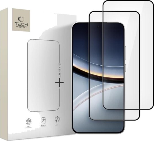 Tech-Protect Glass Fit+ Herdet Skjermbeskytter 2-Pakning for Xiaomi Poco F7 5G - Svart