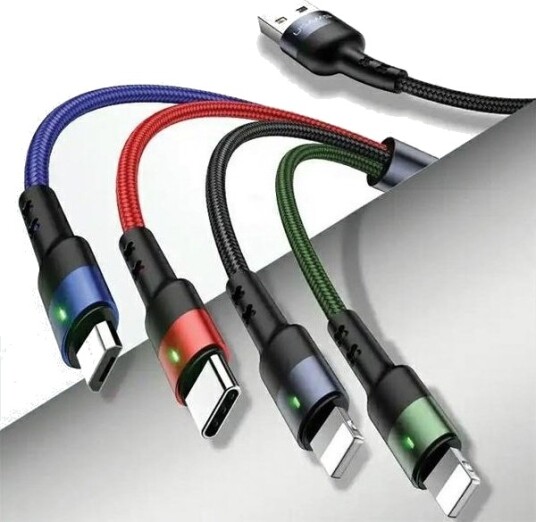 Usams Pintas-Kabel U26 4-I-1 1,2 M 2A Hurtig Lading 2Xlightning/Microusb/Usb-C Sj317usb01 Us-Sj317 Usams Pintas-Kabel U26 4-I-1 1,2 M 2A Hurtig Lading 2Xlightning/Microusb/Usb-C Sj317usb01 Us-Sj317