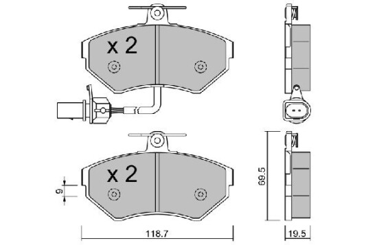Bremseklosser AISIN BPVW 1033