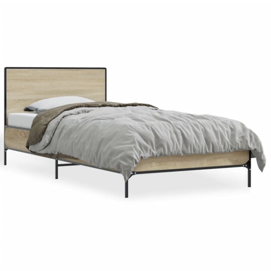 Sengeramme sonoma eik 90x200 cm konstruert tre og metall 8721102444968