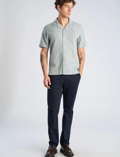 Lindbergh Casual Linen Blend Resort S/S   Green   S