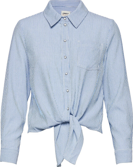 ONLY Onllecey Ls Knot Shirt Wvn Blue XS ONLY Onllecey Ls Knot Shirt Wvn Blue XS