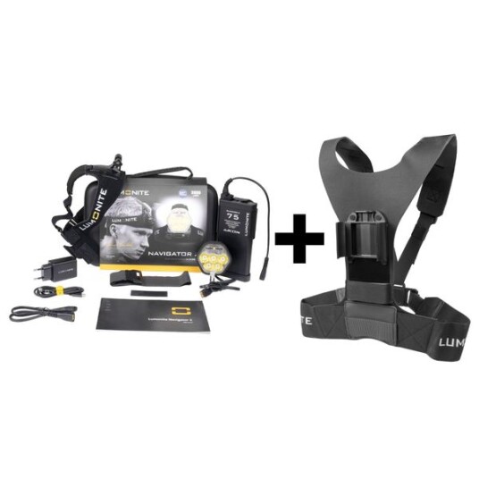 Hodelykt LUMONITE Navigator2   4195 lm / Oppladbar Grunnpakke + batterisele