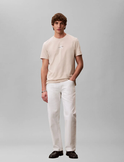 Calvin Klein Jeans Ss 30S Micro Monologo Graphic Te Cream XL