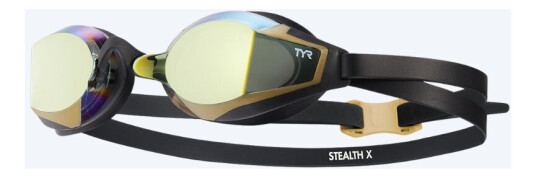 TYR svømmebriller Stealth X Mirrored Svart/gull TYR svømmebriller Stealth X Mirrored Svart/gull