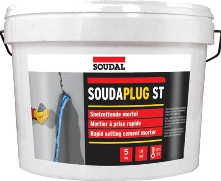 Soudaplug Lynmørtel 5Kg. Hurtigthærdende Cement For Øjeblikkelig Lukning Af Utætheder I Beton Og Murværk Soudaplug Lynmørtel 5Kg. Hurtigthærdende Cement For Øjeblikkelig Lukning Af Utætheder I Beton Og Murværk