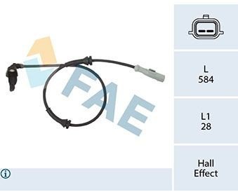Sensor, ABS FAE 78442 Sensor, ABS FAE 78442