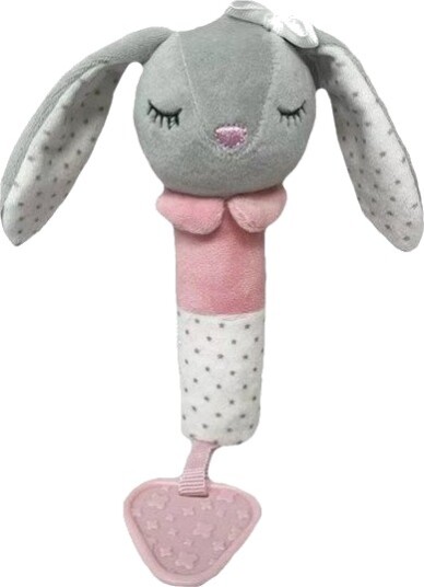 Tulilo Kosebamse med Rangle og Lyd 17 cm Grå Kanin
