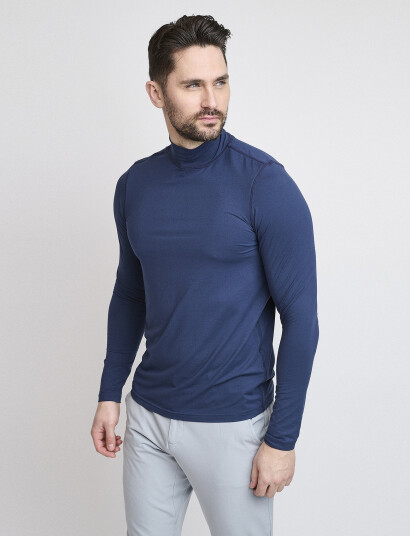 BACKTEE Mens First Skin Turtle Neck - Navy - XL