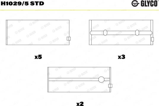 Veivaksellager GLYCO H1029/5 STD