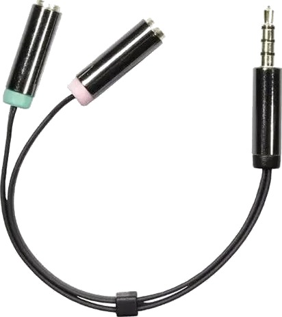 Deltaco 3,5mm Mikrofon og Stereo Hodesettadapter - 0,1 m - Svart Deltaco 3,5mm Mikrofon og Stereo Hodesettadapter - 0,1 m - Svart
