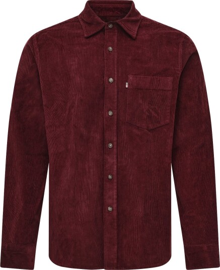 Lexington Clothing Casual Cotton Corduroy Shirt   Burgundy   XL